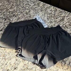 aerie Black Athletic Shorts — Lightweight Run/Workout Skort-Style